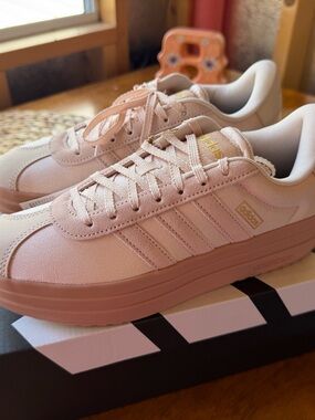 adidas Womens Pink Platform Sneakers